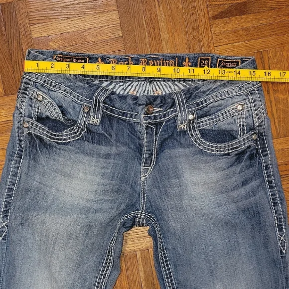 Rock Revival Scarlett Easy Crop Bootcut Denim Jeans Women's Size 29 - Picture 4 of 11